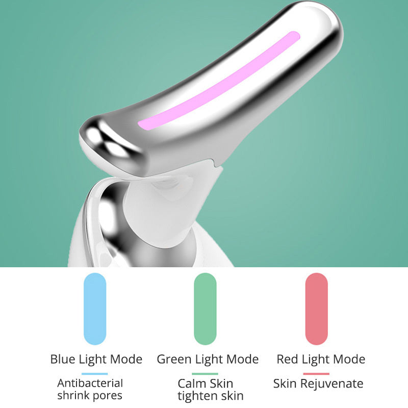 Neck Firming Device with LED Photon Therapy – 3 Color Lights, EMS Vibration, Heat Massage, Ionic Skin Care, Wrinkle Remover, Rechargeable Neck Massager for Lifting & Rejuvenation